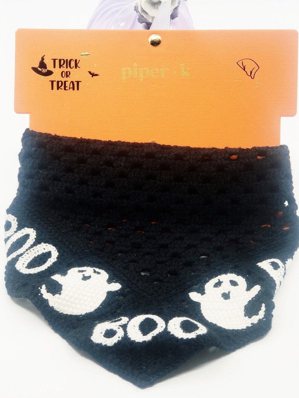 Piper•K Bandana Bib or Neck Crocheted Halloween Festive Accessory